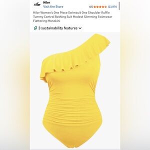 Like new Condition One Shoulder Ruffle Tummy Control Bathing Suit Slimming (14)